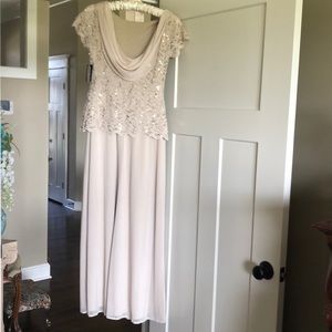 Marina long taupe dress NWT